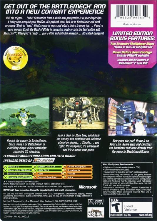 MechAssault 2: Lone Wolf [Édition limitée]