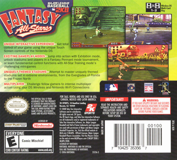 Major League Baseball 2K8:  Fantasy All-Stars