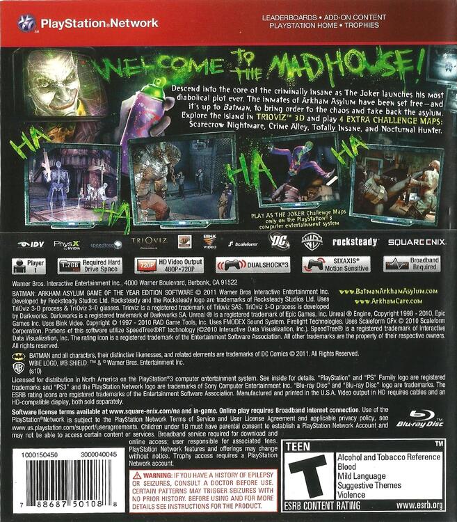 Batman: Arkham Asylum [Game of the Year Edition] [Greatest Hits]
