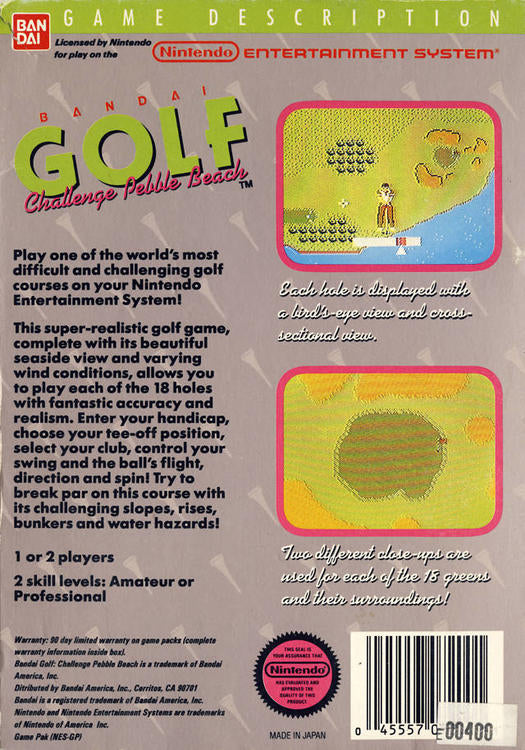 Bandai Golf : Challenge Pebble Beach