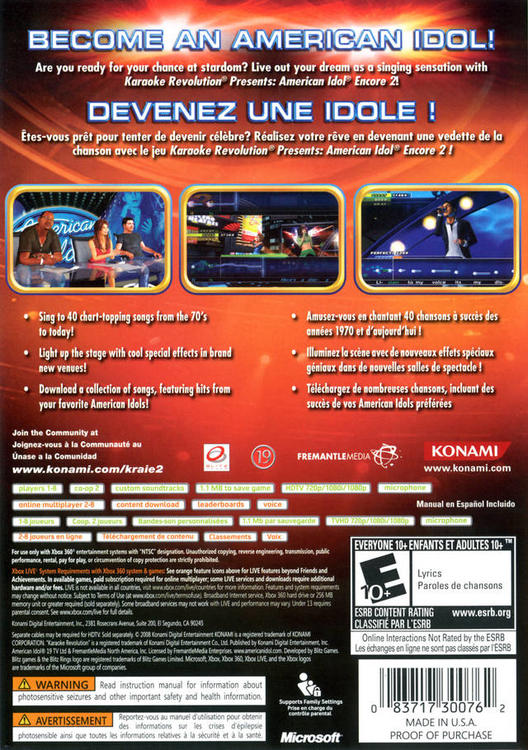 Karaoke Revolution présente : American Idol Encore 2