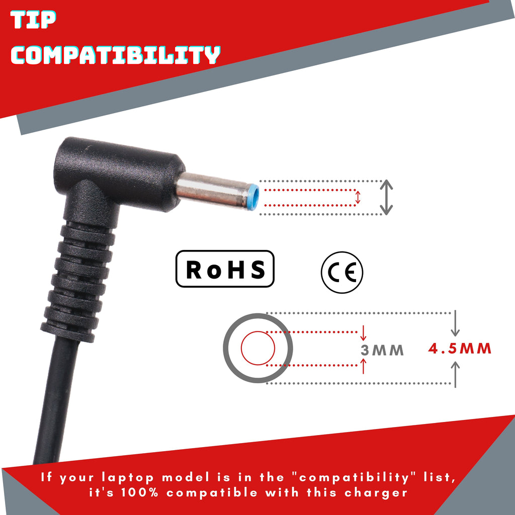 HP Envy TouchSmart m7 Compatible Laptop Adapter 19.5V 4.62A 90W (Fixed 35-Tip)