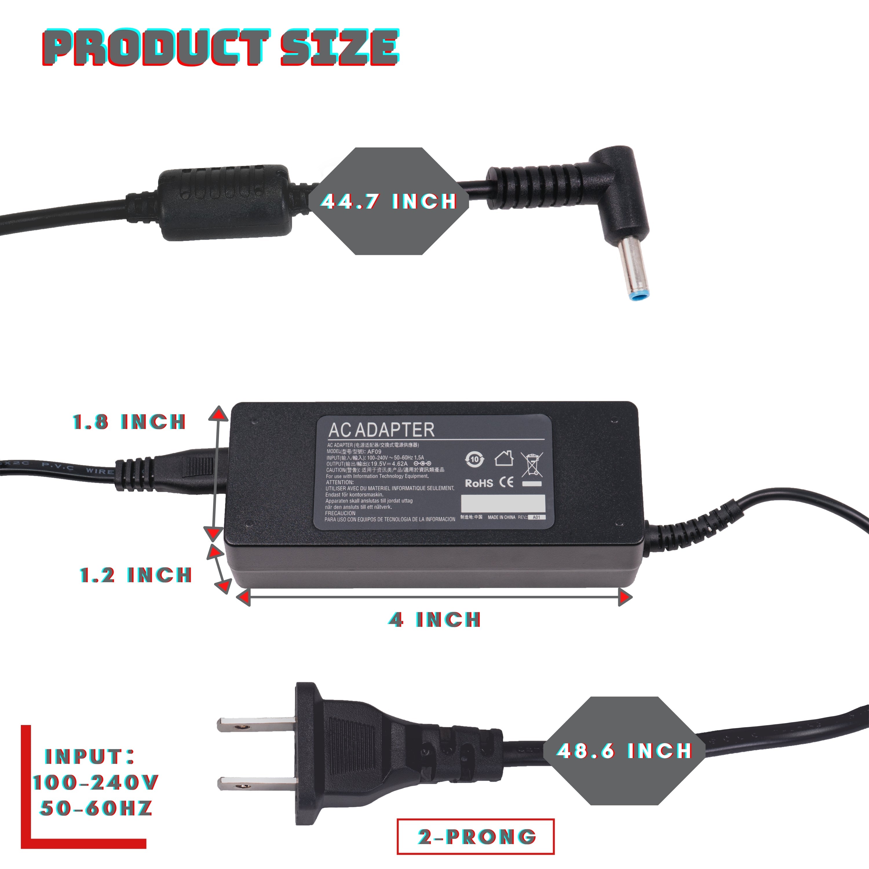 HP Chromebook 11 4G Compatible Laptop Adapter 19.5V 4.62A 90W (Fixed 35-Tip)
