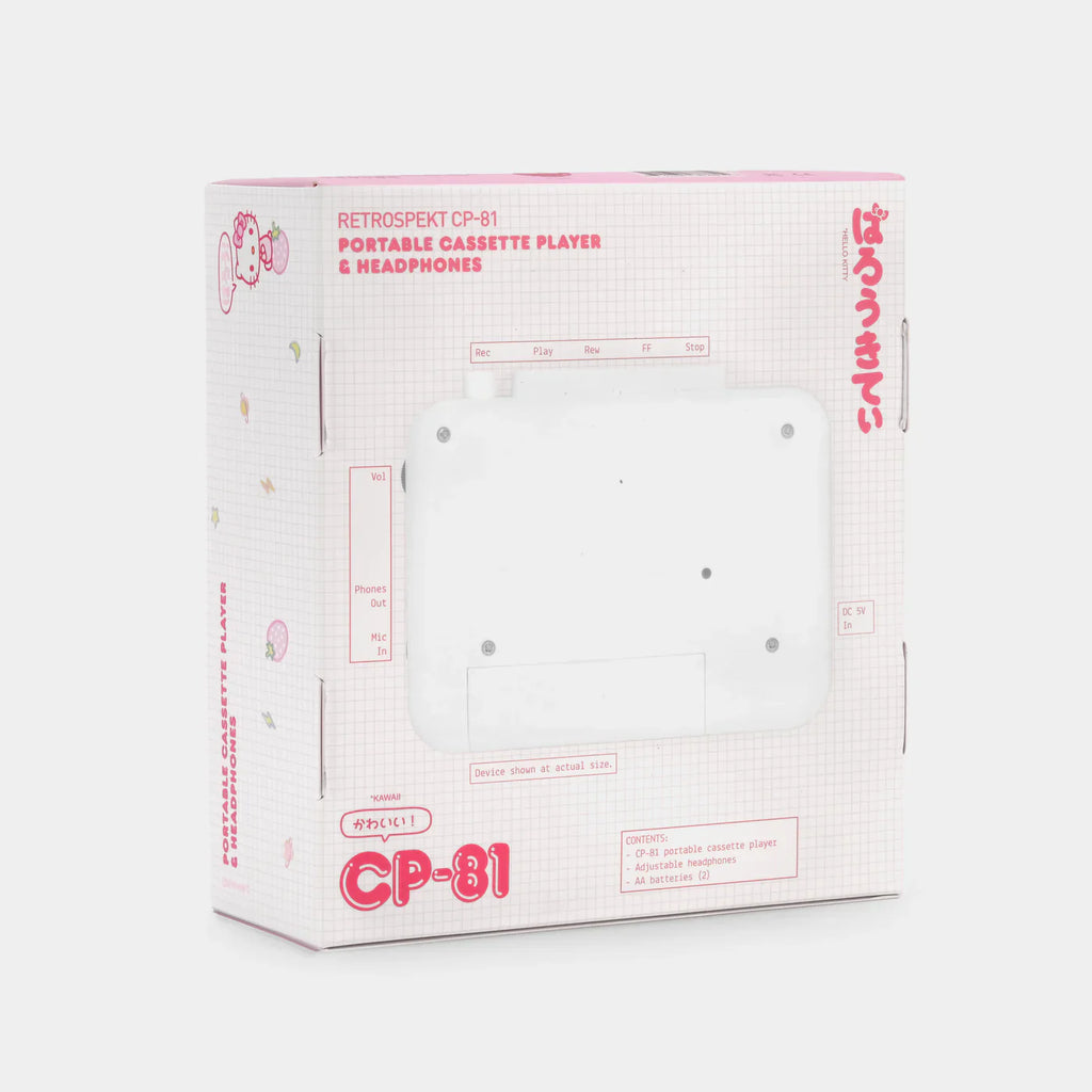 Retrospekt x Hello Kitty Walkman - Strawberry Kawaii  - CP-81 Portable Cassette Player