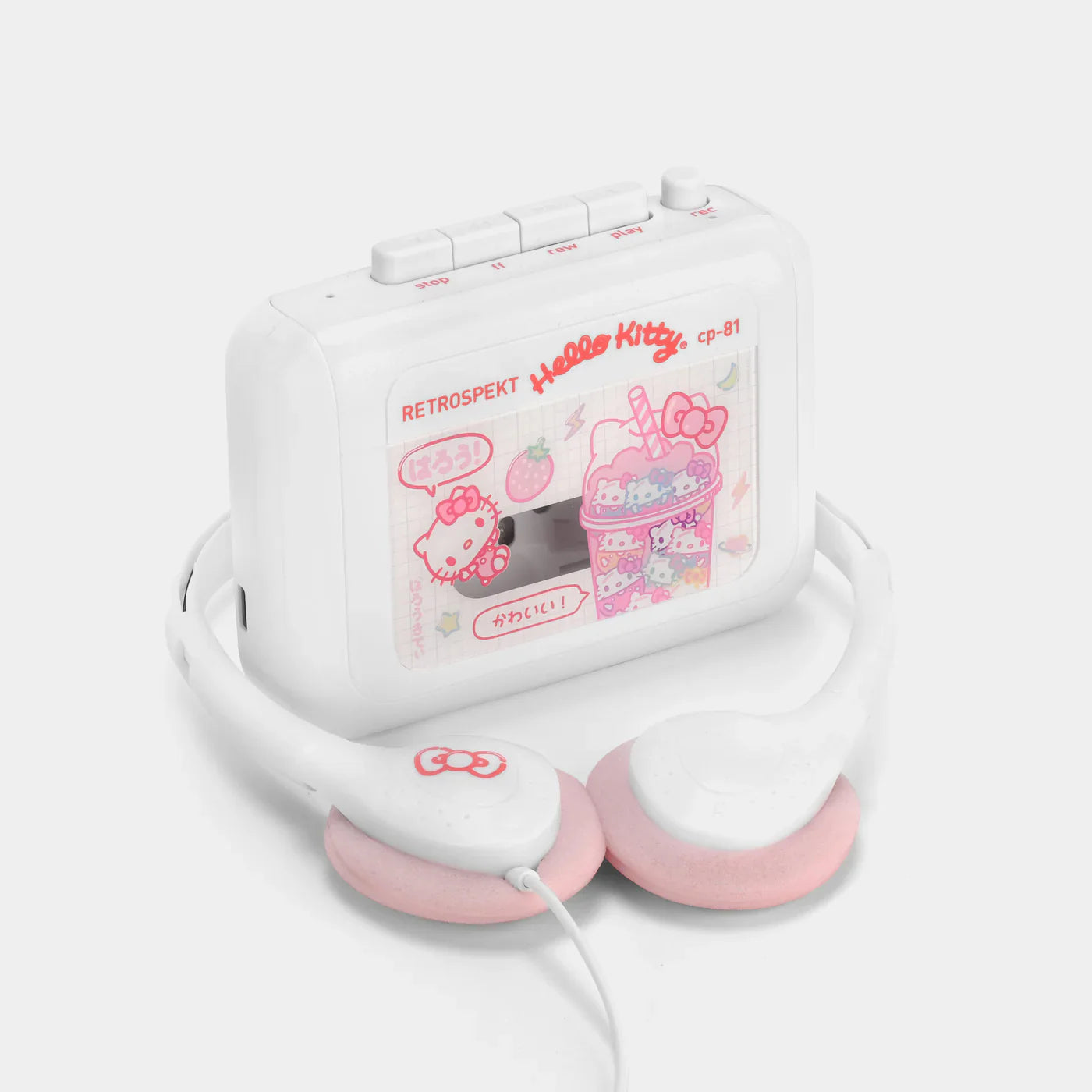 Retrospekt x Hello Kitty Walkman - Strawberry Kawaii  - CP-81 Portable Cassette Player by High Fidelity Vinyl - Portable…